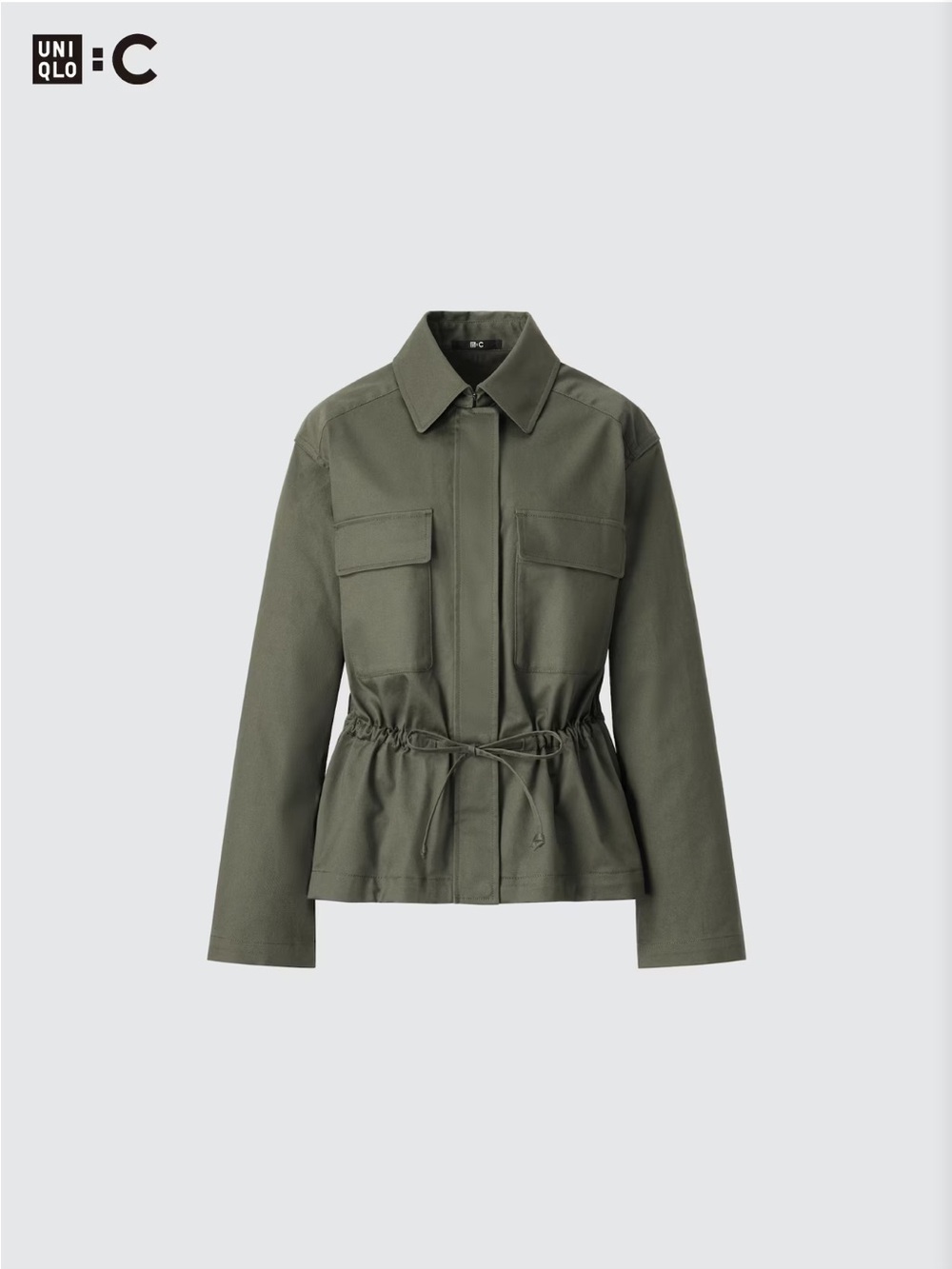 Uniqlo Olive Utility Drawstring Waist Jacket